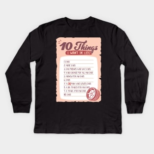 Car Things Car Gifts 10 Things I Want In My Life Kids Long Sleeve T-Shirt